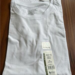 Time and Tru White Maternity Tee